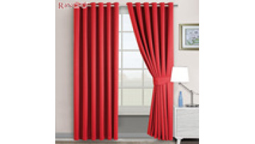 Factory direct sale blackout window curtain red color solid blackout fabric curtains for the living room blackout1