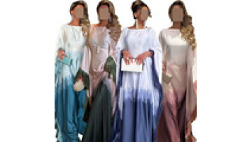 Manufacturers Abaya Dubai 2024 Arab Abaya Women's Clothing Gradient Ombre Muslim Evening Dress Eid Long Sleeve for Muslim Woman1