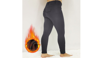 Black Warm Winter Polyester Equestrian Breeches Wo