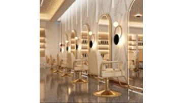 fashion European wall style modern mounted simple LED with light hotel hair cutting Barber salon gold mirror1