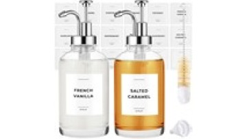 Transparent Glass Coffee Dispenser Bottle 500ml Syrup Bottles for Coffee Bar 16.9oz Coffee Syrup Dispenser with Labels1