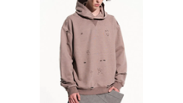 Custom Vintage Wash Drop Shoulder Polyester Fleece Cropped Distressed Hoodie1