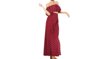 OEM Hign Quality Dotted Summer Maxi top and dress Two Piece Set Women Clothing1