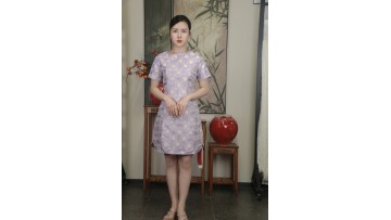 Graceful  Lotus New Chinese Cheongsam Dress