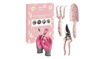Hot Sale floral printing garden tools set 4PCS Heavy Duty Hand Garden Tools pink gardening tools gift sets1