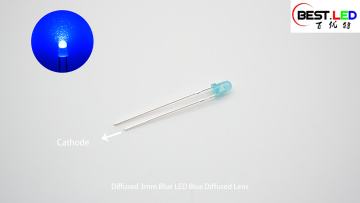 Diffused 3mm Blue LED Blue Diffused Lens