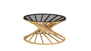 TL-AS327G Glass Coffee Table Twist Base Centerpiece