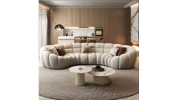 Light luxury modern curved sofa U-shaped villa minimalist wabi-sabi style special-shaped semi-circular fabric sofa1
