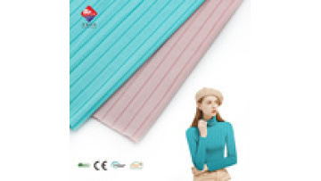 Wholesale Sweater Fabric Stripe Rib Fabric Polyester Stretch Spandex Recycled Knit Rib Fabric1