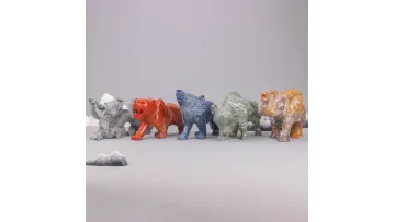 Factory Cheap Price Wholesale Natural Crystal Carvings Wolf Figurine Crystal Animal for Home Decoration1