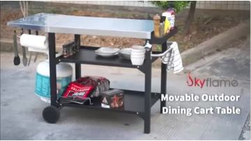 3-layer multifunctional barbecue cart table
