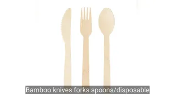 Disposable Wooden Cutlery Set, Dessert Spoon, Cake Fork, Salad Knife1