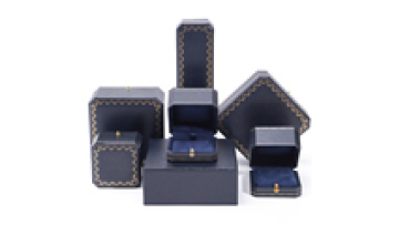Hanhong wholesale custom luxury style plastic ring box handmade plastic blue square paper box for jewelry box packaging1