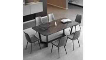 Restaurant Furniture Metal Dining Room Set Dining Table Set Marble Dining Table With 6 Chairs For Home DT21361