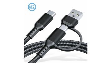 black 2 in 1 power data cables