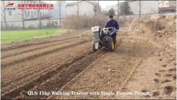 walking tractor with furrow plough
