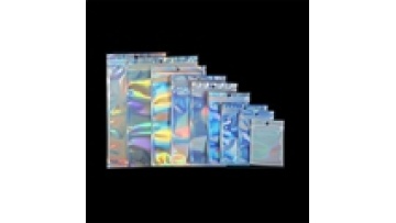 One Side Transparent Hologram Packaging Small Zipper lock Mylar Hologram Bags1