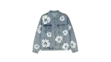 Manufacture Customize Design Denim Jacket With Print Cropped Denim Jacket1