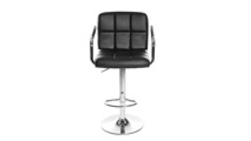 Nordic Swivel Leather Breakfast Bar Dining Chair with Metal Armrest1