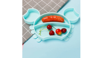 Food Safe Silicone Suction Children Plate Anti-Slip Divided Plate Silicone Baby Plate1