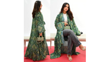 2024 Wholesale Flower Print Eid Dubai Elegant Turkey Hijab Abaya Modest Open Abaya Women Muslim Dress Kaftan Kimono Open Abaya1
