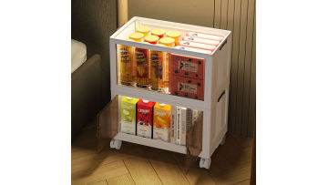 Stackable Plastic Storage Cabinet with Wheels for Home Use