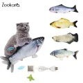 Moving Fish Cat Toy Electronic Flopping Cat Kicker Fish Toy Catnip Fish Toys for Cats Pet Supplies Funny Chew Toy for Indoor Cat
