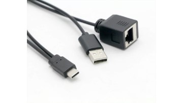 Customized usb phone adapt Y Splitter USB C Male To USB Type A Male RJ45 Female Wall Charger Telephone Cable for smart watch1