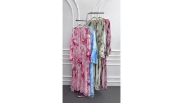Floral Chiffon Flared Sleeve Abaya Dress