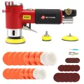 41Pcs 2/3inch Mini Air Sander Random Orbit Sanders 90 Degree Pneumatic Polisher Polishing Machine for Auto Body Work Power Tools