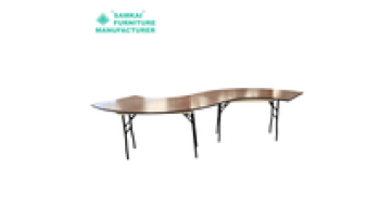 Serpentine Wooden Office Desk - Factory Wholesale S Shape Banquet Table1