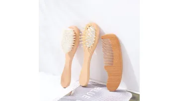 Natural Wooden Baby Brush Set for Bath Hair Care1