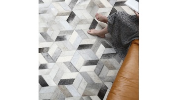 cowhide patchwork leather floor area rug