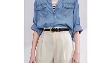 Women's belt with gold buckle