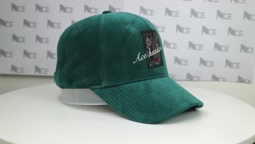 Peacock Green High-quality Corduroy Baseball Cap