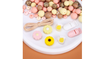 Wholesale Print 9mm 12mm 15mm 19mm Baby Chewable Teething Focal Silicone Bead1