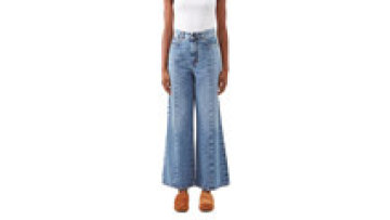 Street Style Winter Cotton Denim Boot Cut Bell Bottom Wide Leg Jeans Pants for Women1