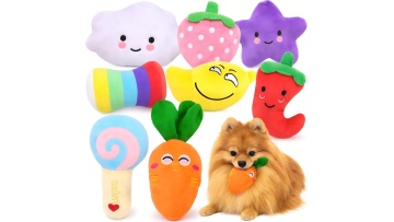 8-Pack Soft Squeaky Plush Toys - Product Demo