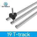 GKTOOLS Type 19 T track aluminium woodworking T-slot Slide Track Miter Aluminium Alloy T-Track for Woodworking Saw/Router Table