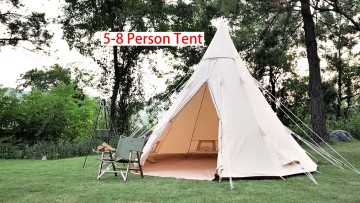 Camel 3-4 Person Outdoor Camping Tent Cotton Pyramid Tent Camping Yurt Tent Stock Rainproof Indian Camping Equipment1