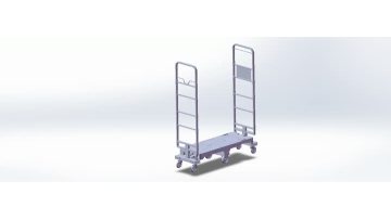 White six wheel logistics trolley
