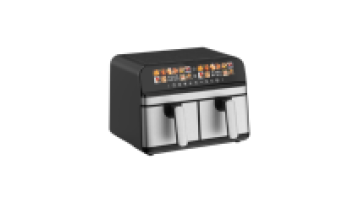 9L 1700W Dual Pot Detachable Handle Color Screen Multiple Menus Double Heating Elements Stainless Surface Air Fryer1