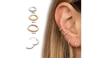 2022 Wholesale Minimalist Gold Plated Aretes De Plata Piercing Cubic Zircon Huggie Hoop Earrings1
