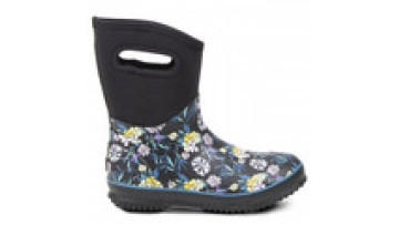 Ladies Flower Print Half Neoprene Rubber Rain Boots For Outdoor Activity1