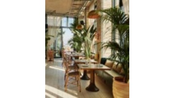 Top quality commercial furniture fast food shop handmade  wood and rope kitchen  restaurant chair1