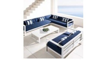Wholesale Free sample High density sponge Waterproof  Metal  Aluminum alloy Patio Hotel Garden  Outdoor sofa1