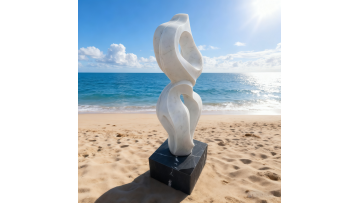 Modern Abstract White Marble Art Sculpture for Contemporary Interior Design