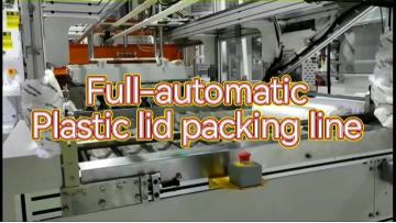 Plastic lid packing line