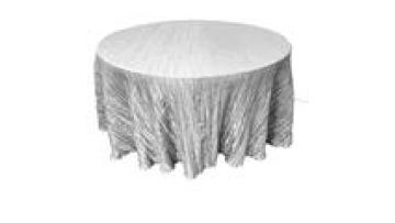 Elegant Gray Crinkle Taffeta 120-inch Round Tablecloth1