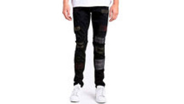 New Design Skinny Men Jeans Fashion Embroider Dot Destroyed Pencil Jeans Man1